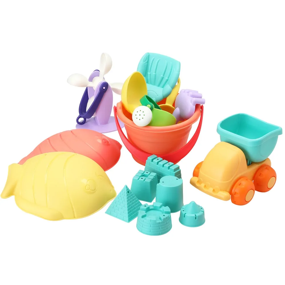 16pc Beach Sand & Water Table Set, Shovels, Truck - Keezi