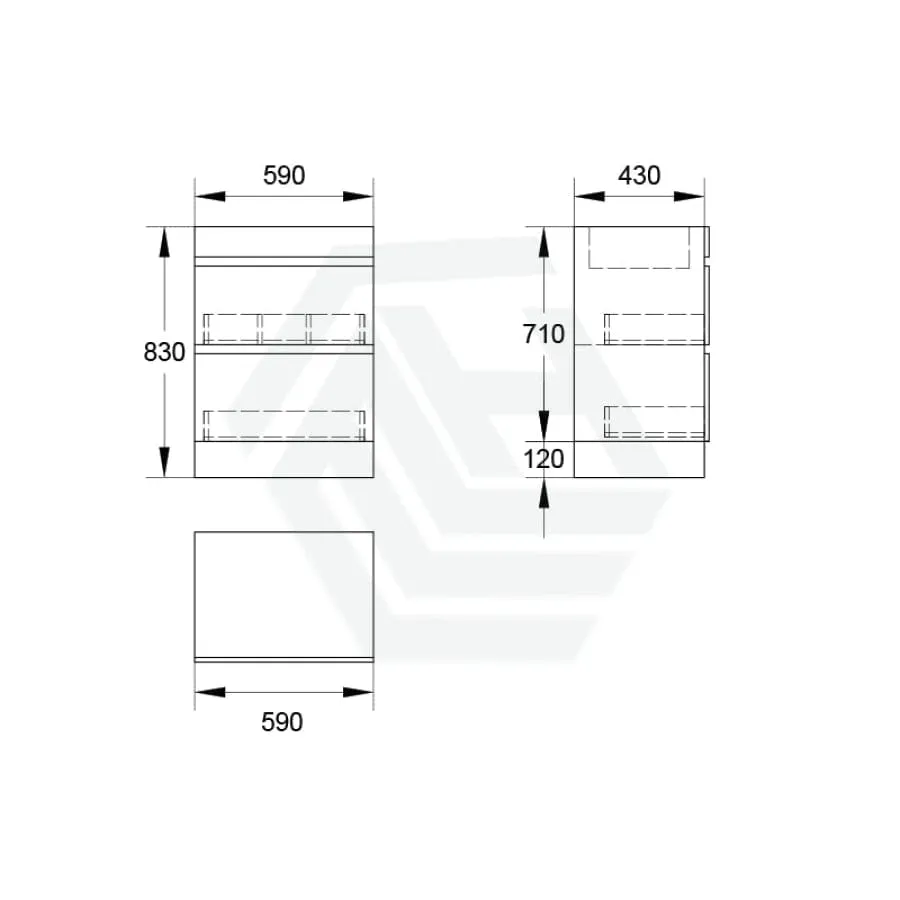 2-Drawer 600/750/900/1200mm Freestanding Bathroom Vanity Kickboard Single Multi-Colour Cabinet Only