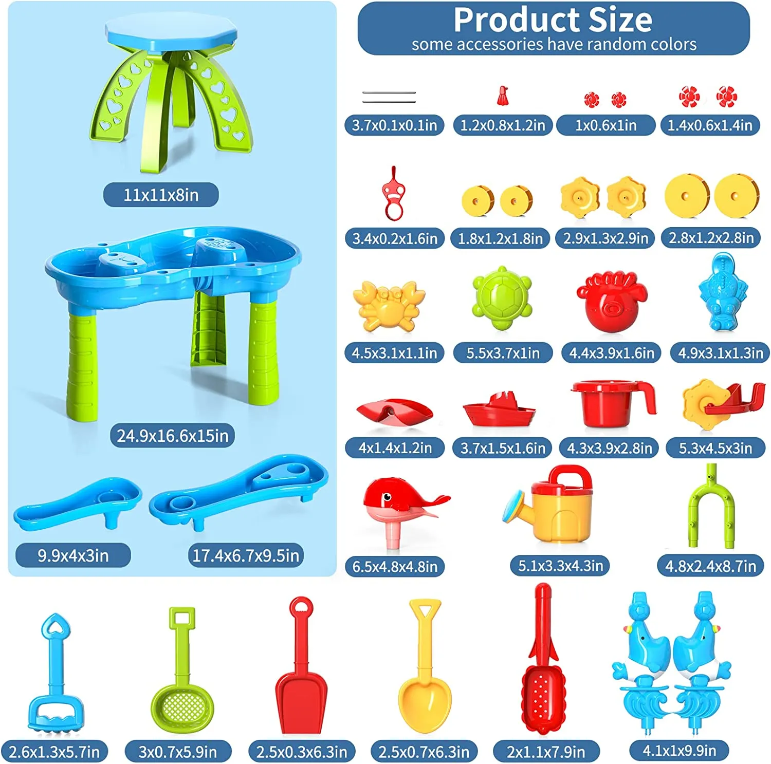 3-Tier Outdoor Sand and Water Playset with Chair