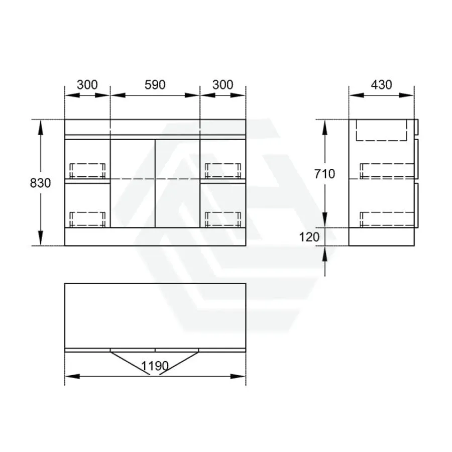 4-Drawer 2-Door 1200/1500/1800mm Freestanding Bathroom Vanity Kickboard Single/Double Multi-Colour Cabinet Only