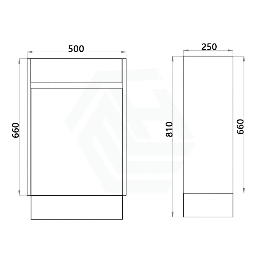 500x250x940mm Mini Bathroom Vanity White Oak Wood Grain Cabinet Ceramic Top Kickboard Freestanding PVC Filmed