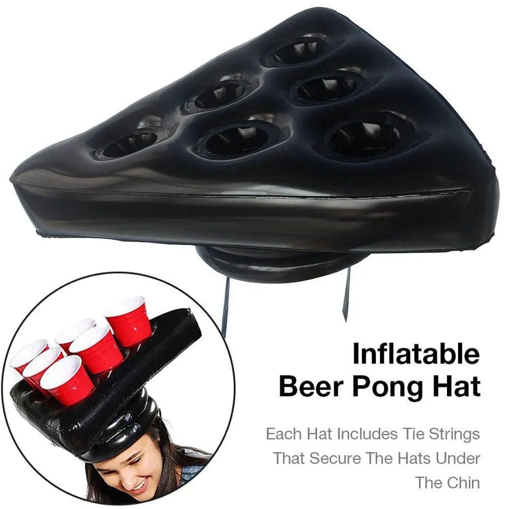 6-Hole Inflatable Hat Floating Cup Holder Swim Pool Party Supplies for Beer Pong