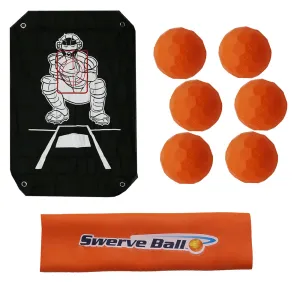 8pc Swerve Ball Plastic Combo Starter Set Balls Strike Zone Bat Sleeve Toy Gift
