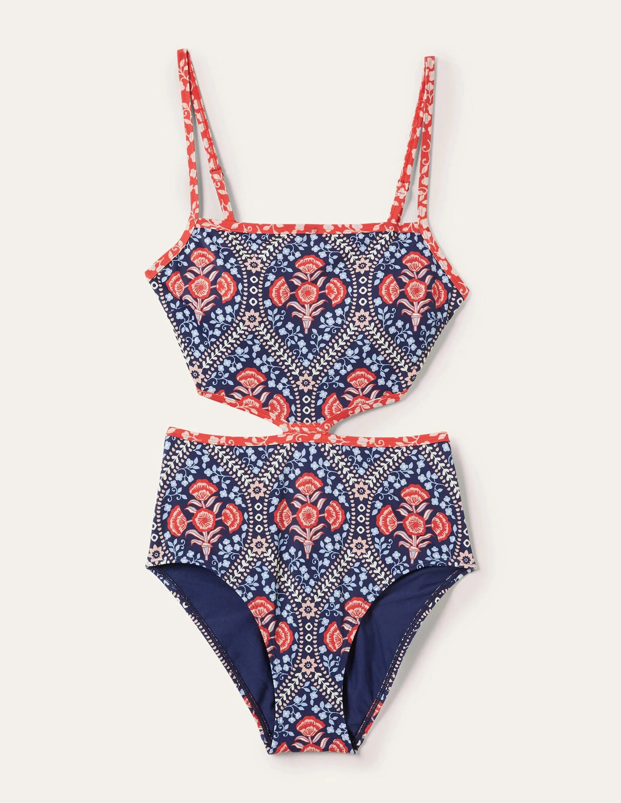 Alba Cut-out Detail Swimsuit-French Navy, Poppy Garden