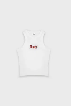 BILLY BONES CLUB GOTHIC SINGLET TOP - VINTAGE WHITE