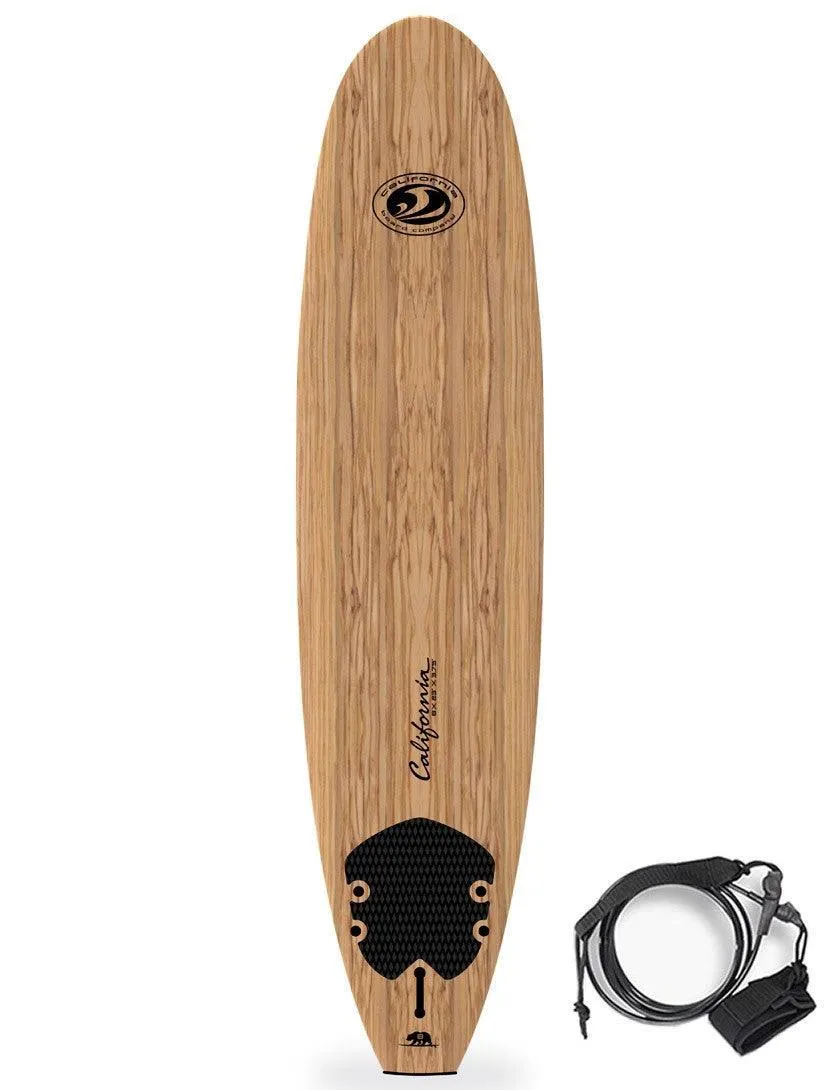 California Board Company CBC  Mini Mal Soft Surfboard 8ft Wood Grain