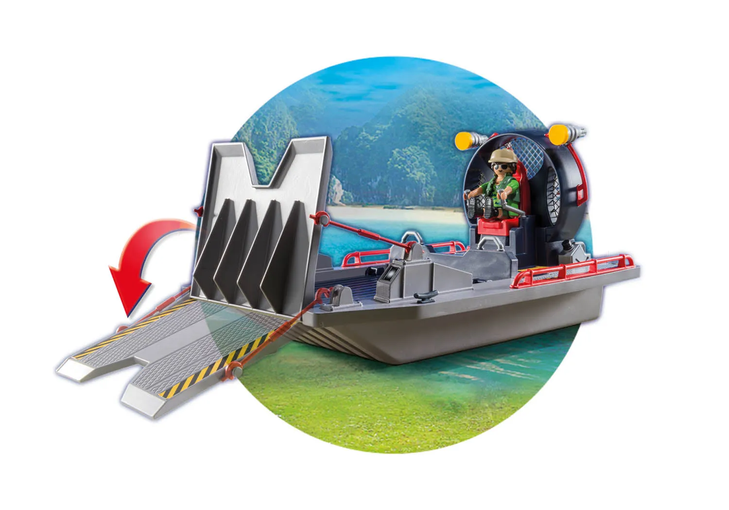 Enemy Airboat with Raptors