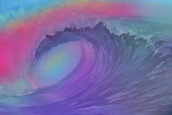 Giclee Art Print-Pink wave