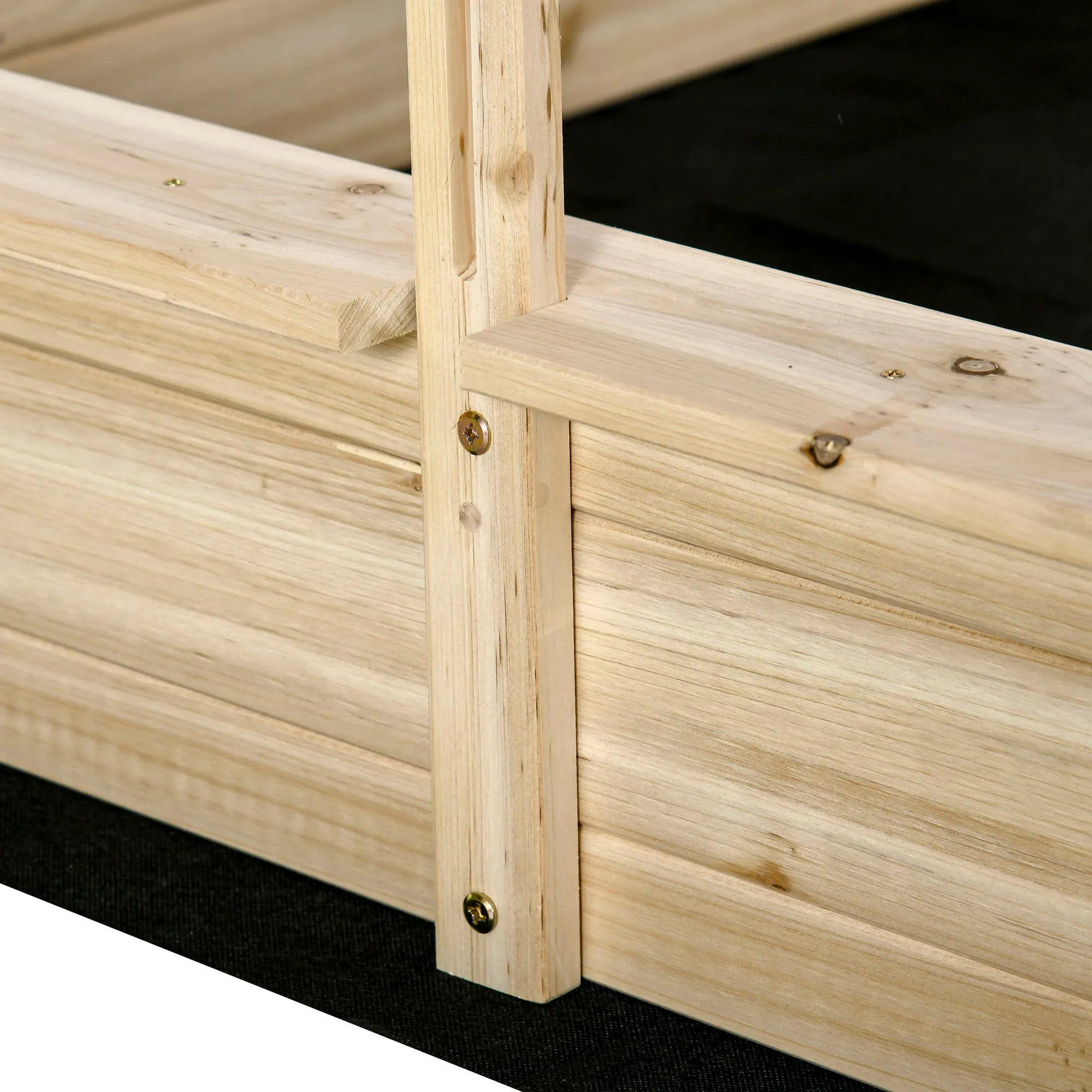 Kids Wooden Sand Pit with Adjustable Canopy Cover