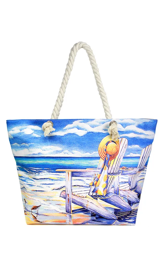 LOA339 Impressionist Beach Scene Beach Bag