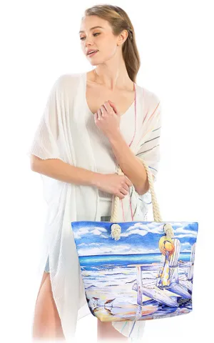 LOA339 Impressionist Beach Scene Beach Bag