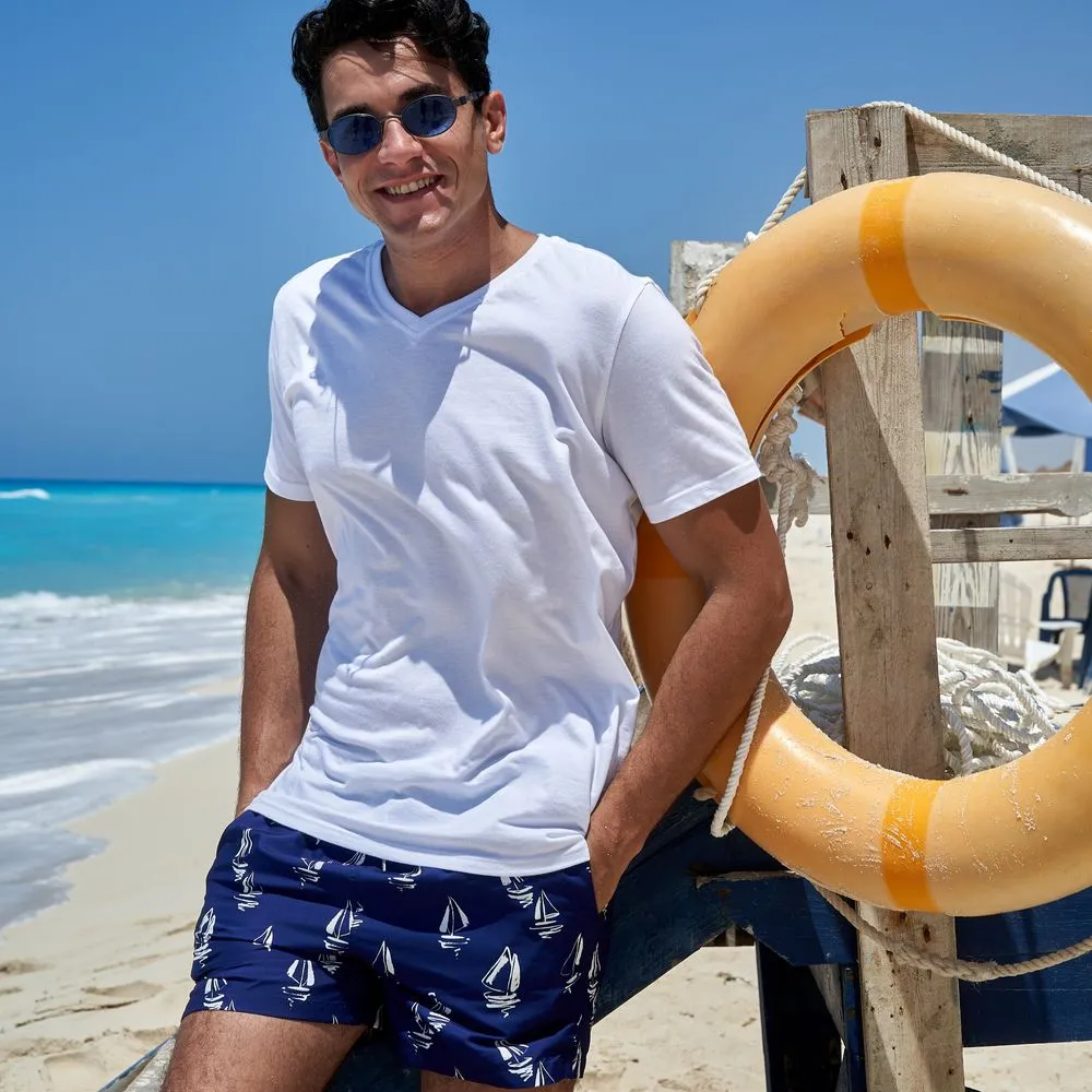 Men summer swimwear Boats