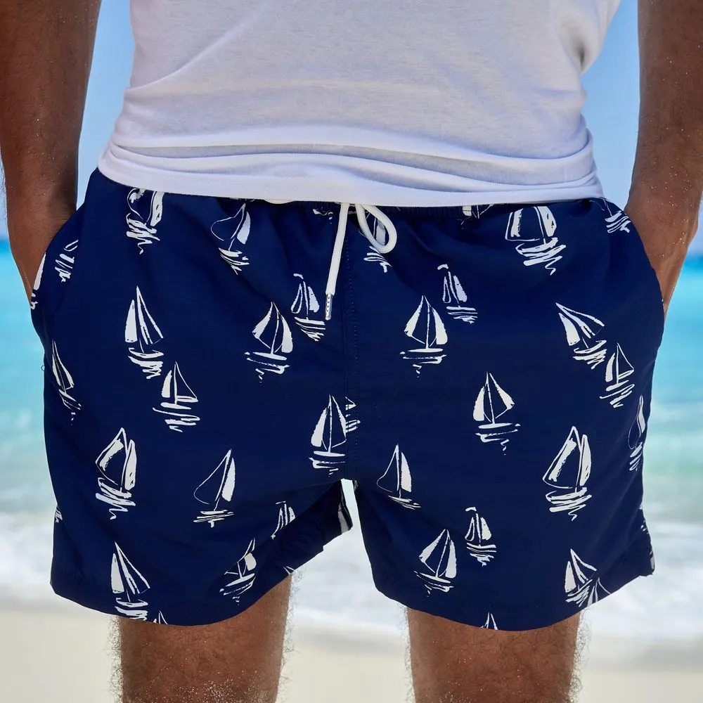 Men summer swimwear Boats