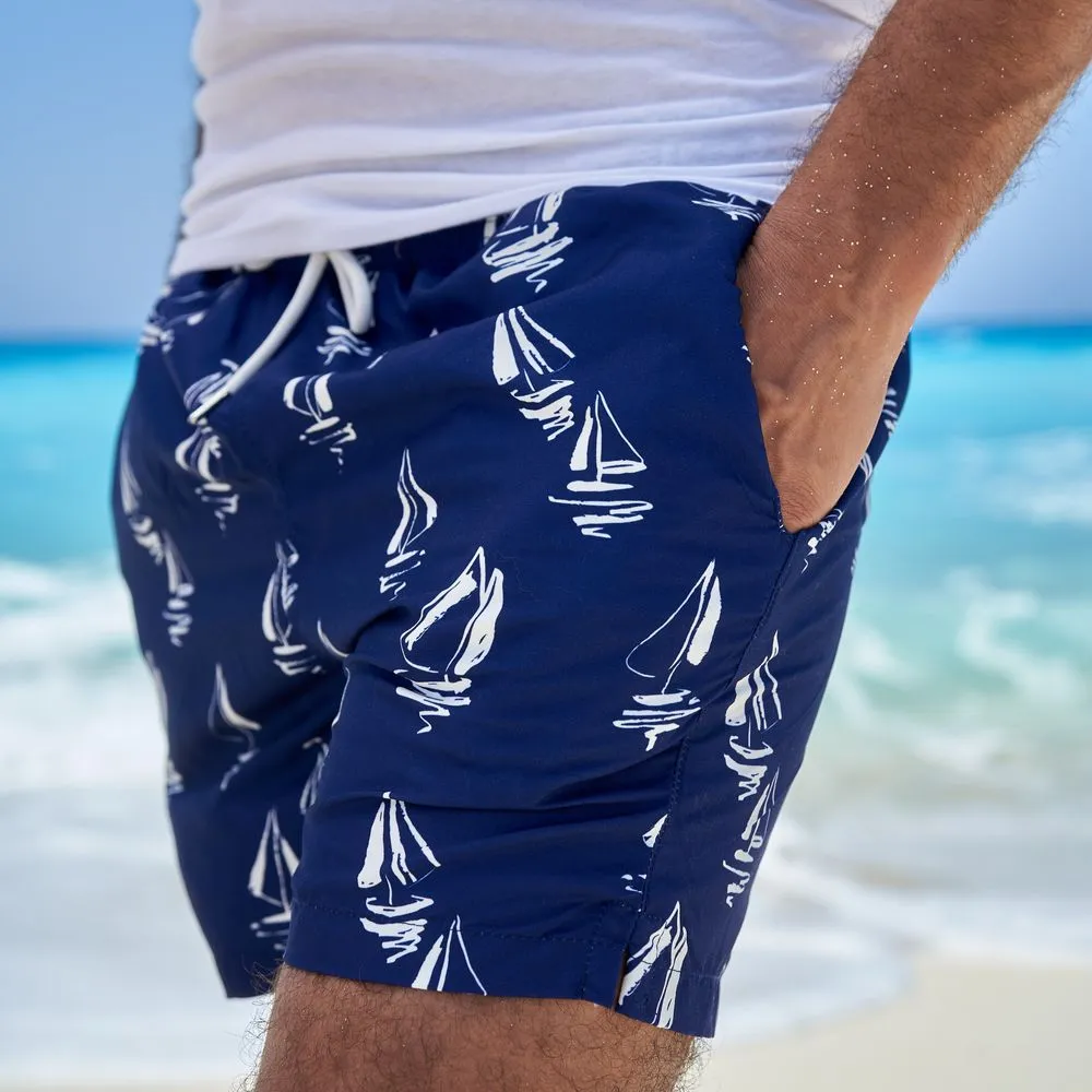 Men summer swimwear Boats