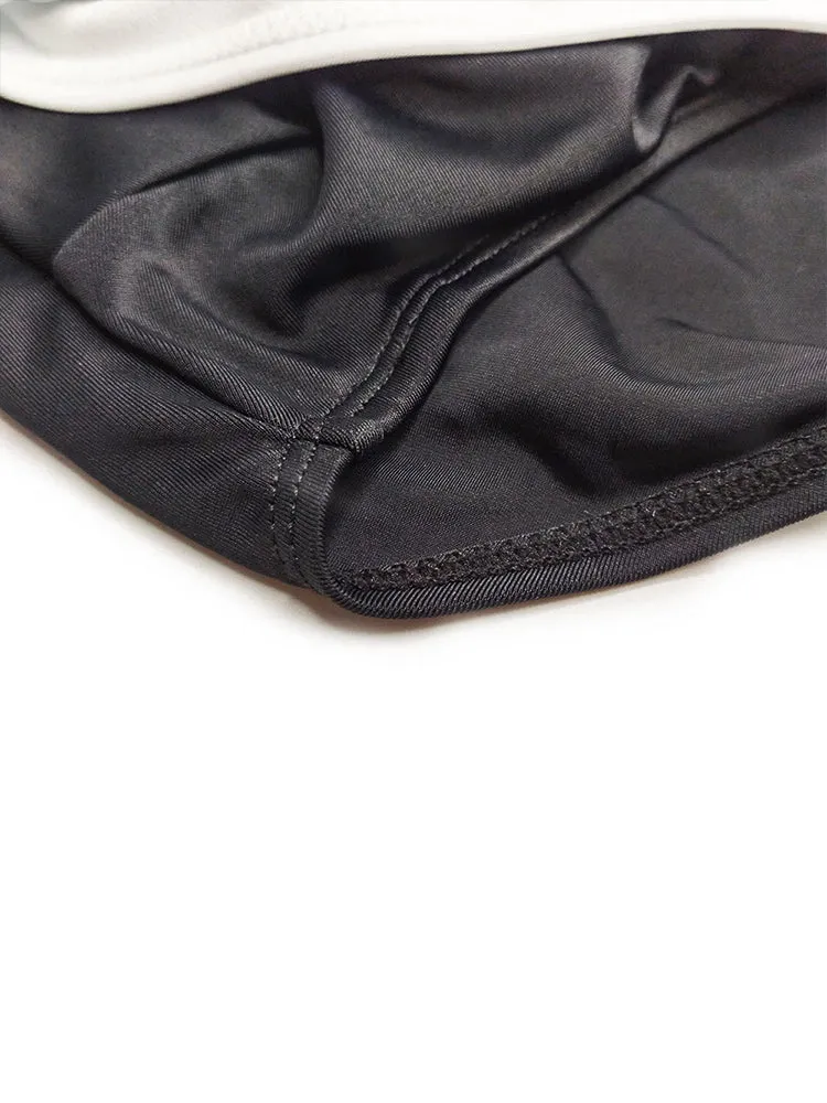 Men's Padded Solid Drawstring Swimsuit Bikini Briefs