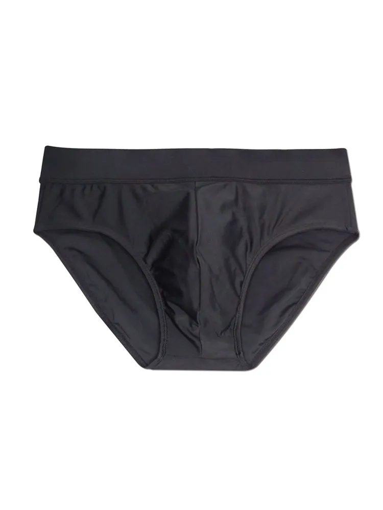 Men's Padded Solid Drawstring Swimsuit Bikini Briefs