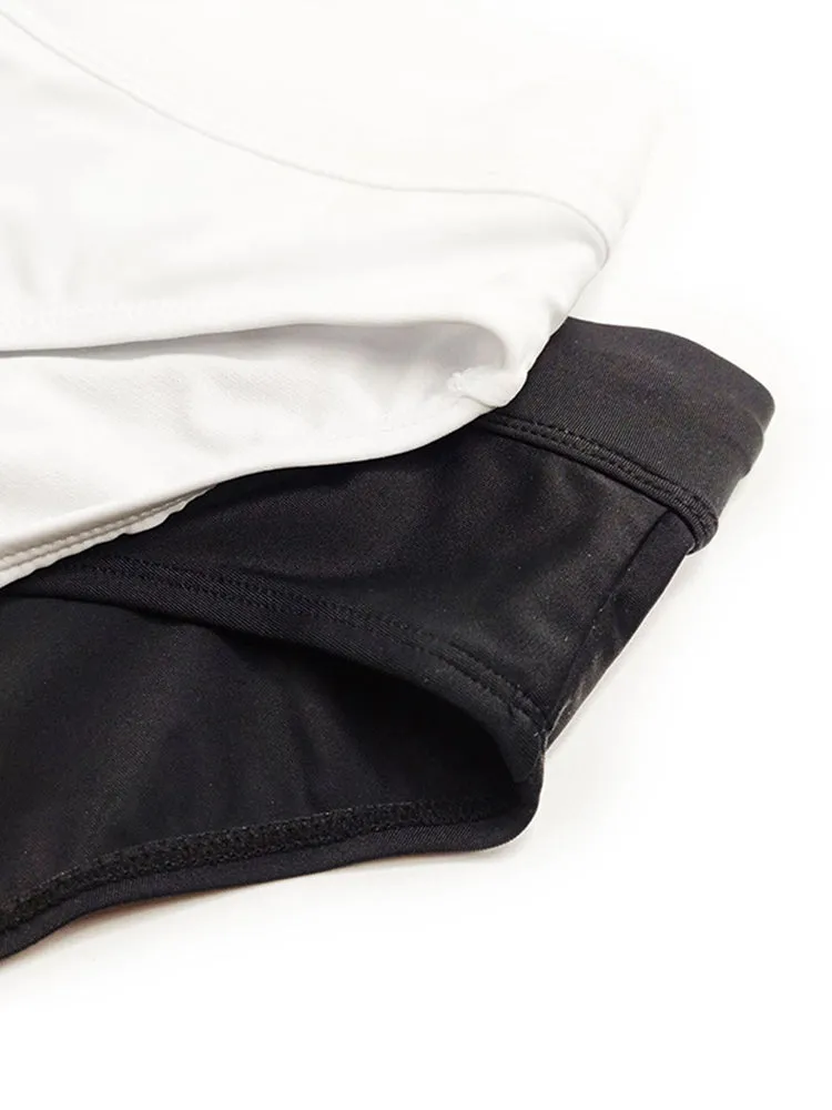 Men's Padded Solid Drawstring Swimsuit Bikini Briefs