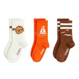 Mini Rodini Sailing Boats 3 Pack Socks