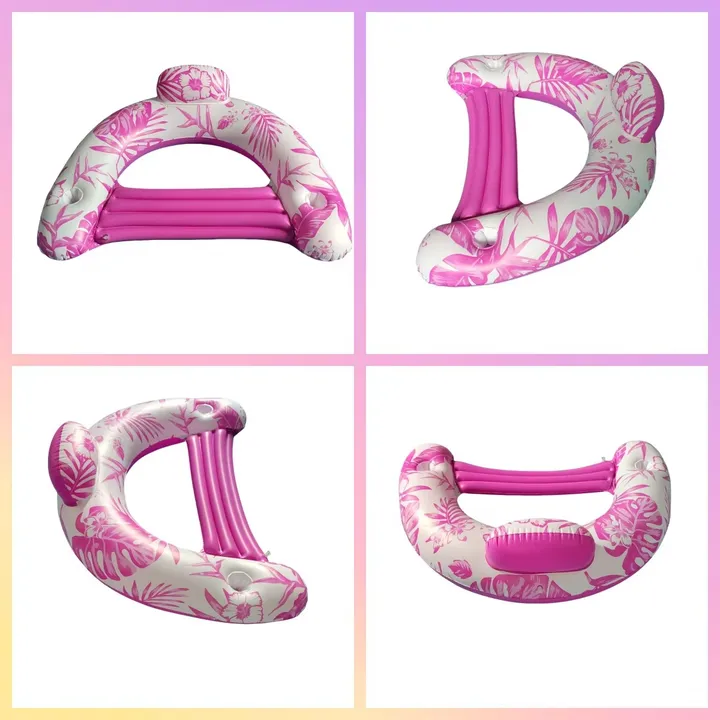 New Summer PVC Inflatable Pool Recliner-سرير عائم جديد قابل للنفخ