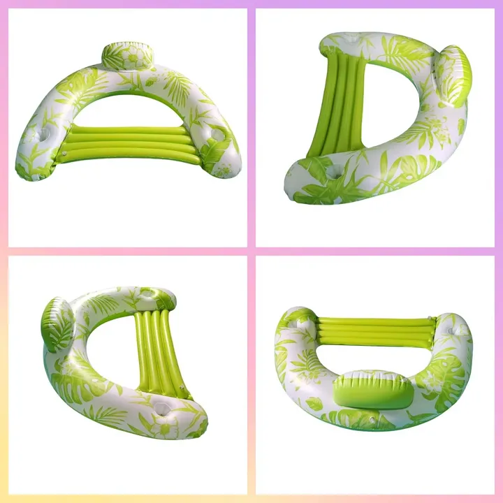 New Summer PVC Inflatable Pool Recliner-سرير عائم جديد قابل للنفخ