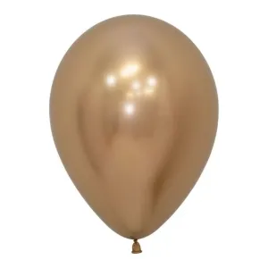 Sempertex 30cm Reflex Gold Balloons 12PK