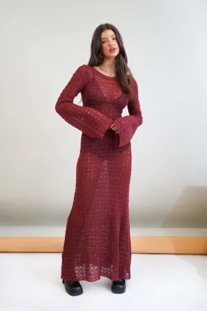 Sheer knitted maxi dress