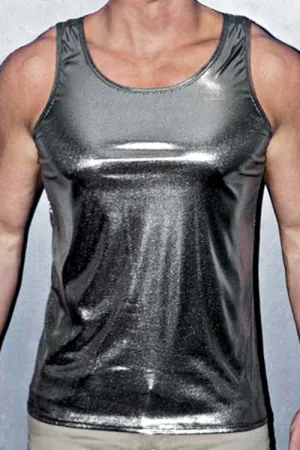 YMLA  Metallic Silver Tank Top